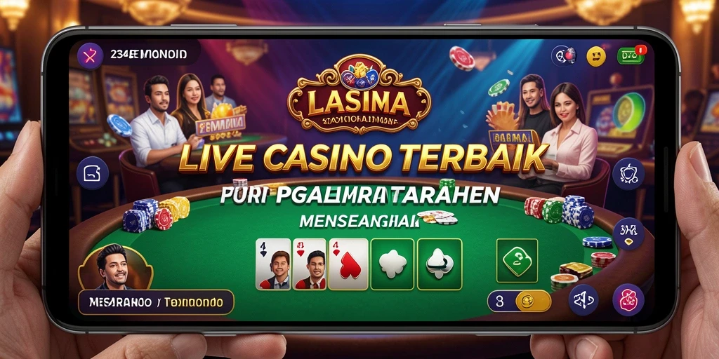 Screenshot gameplay 234E yang menampilkan dealer langsung dan interaksi sosial.
