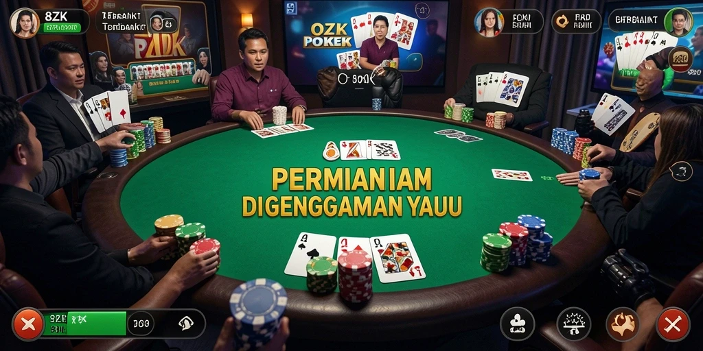Tangkapan layar permainan <strong>8ZK</strong> menunjukkan pengalaman poker yang menarik dan interaktif.