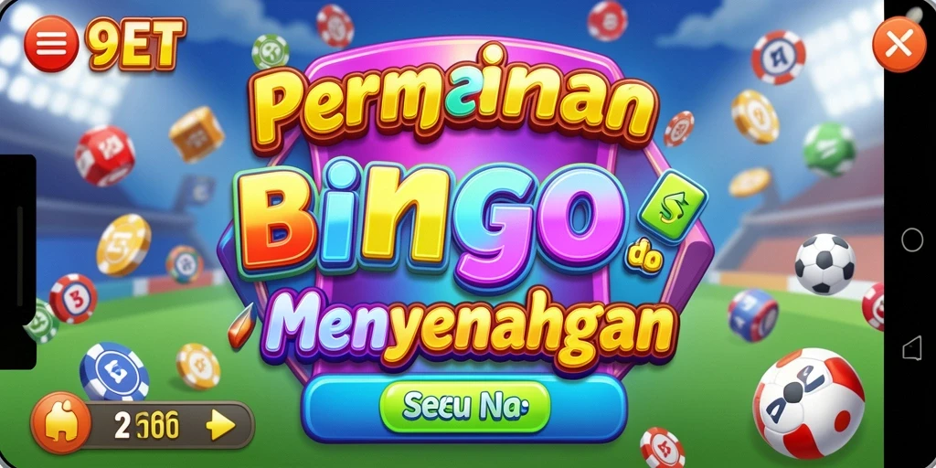 Tampilan gameplay Bingo yang penuh warna dan menarik di 9ET.