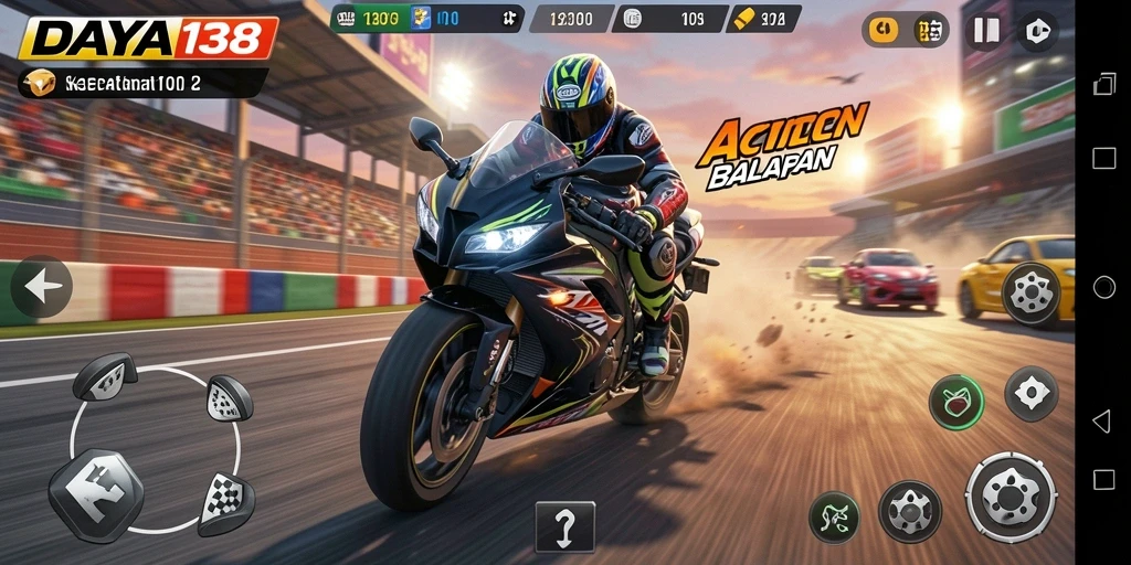 Gameplay menarik dari balapan motor di DAYA138.
