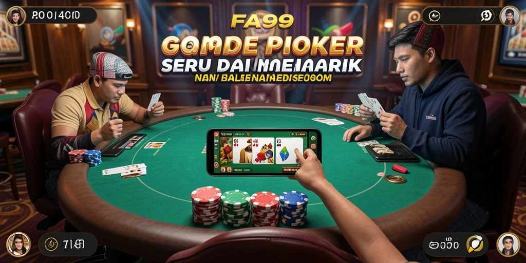 Screenshot gameplay FA99 menampilkan suasana seru bermain Poker.