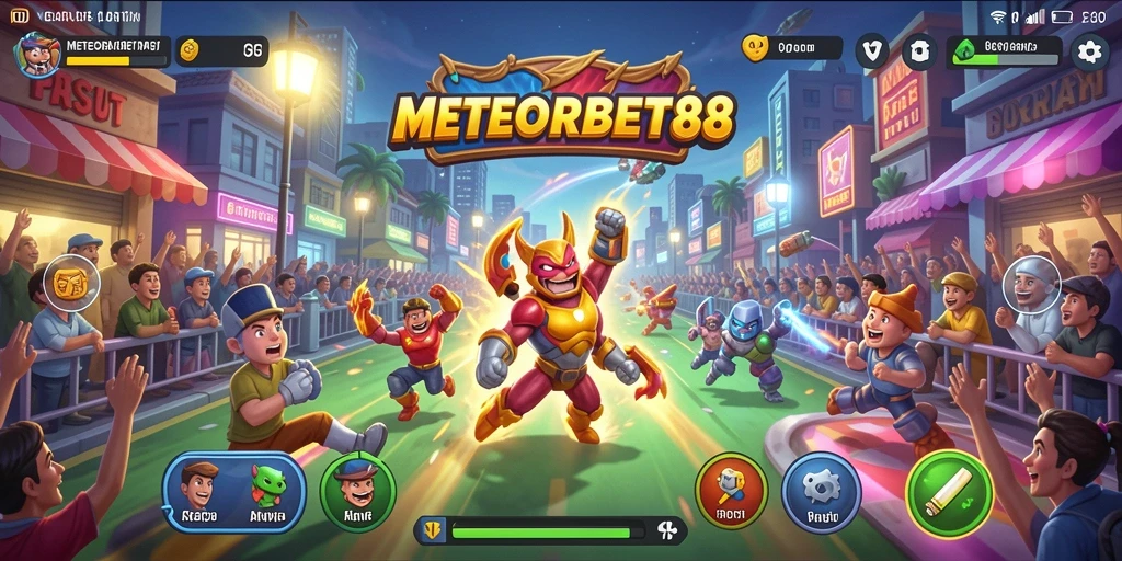 Tampilan gameplay METEORBET88 yang penuh aksi dan seru.