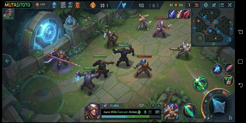 Screenshot gameplay MUTASITOTO menampilkan aksi intens dan strategi tim.