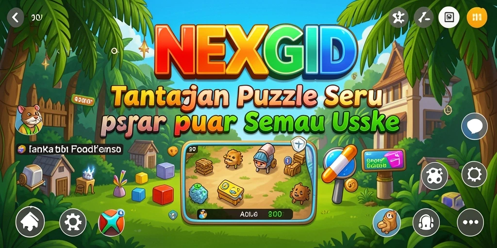 Tampilan gameplay menarik dalam NEXGID saat menyelesaikan teka-teki.